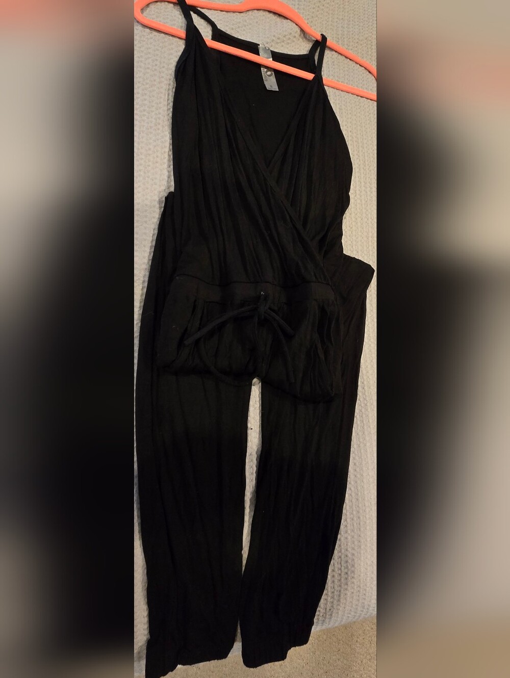 NWOT GO Couture Black Drawstring Jumpsuit, Women's S